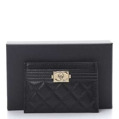 Chanel Caviar Quilted Boy Card Holder Black 9 of 9