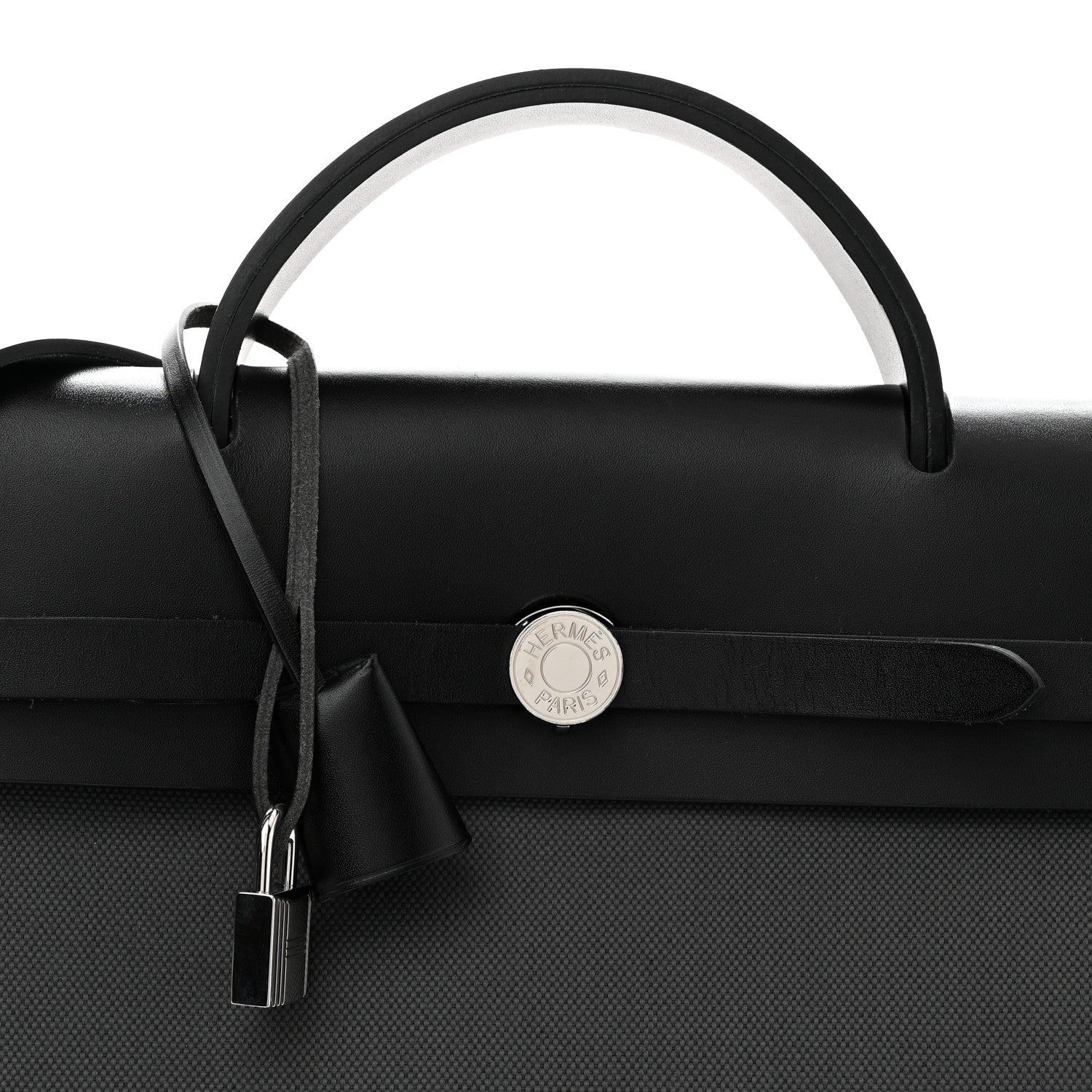 Hermes Military Toile Vache Hunter Herbag Messenger 39 Gris Fumee Black 9 of 11