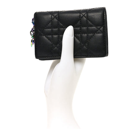 Christian Dior Lambskin Cannage Mini Lady Dior Wallet Black 2 of 7