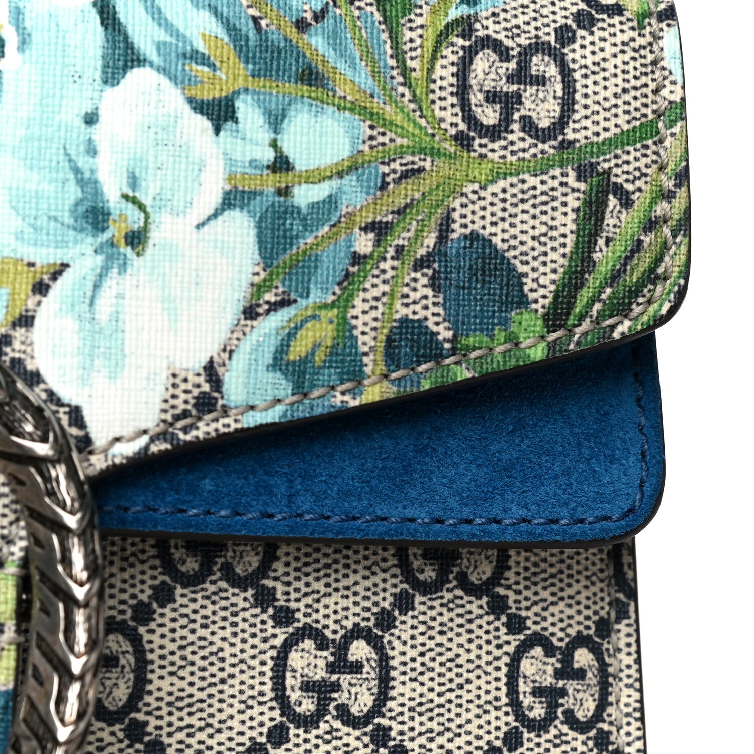 Gucci GG Supreme Monogram Blooms Mini Dionysus Shoulder Bag Beige Navy Vintage Blue 18 of 20