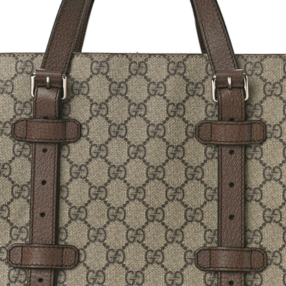 Gucci GG Supreme Monogram Textured Dollar Calfskin Small Detail Tote Beige Ebony New Acero 8 of 15