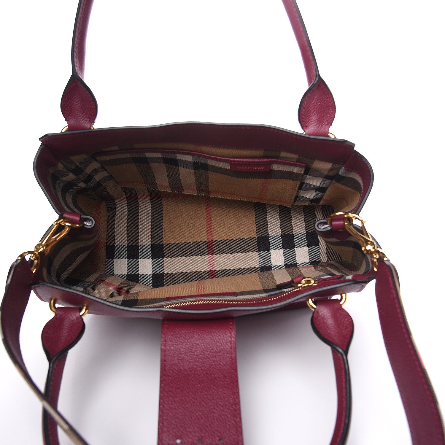 Burberry Soft Grain Medium Buckle Tote Dark Plum 5 of 10