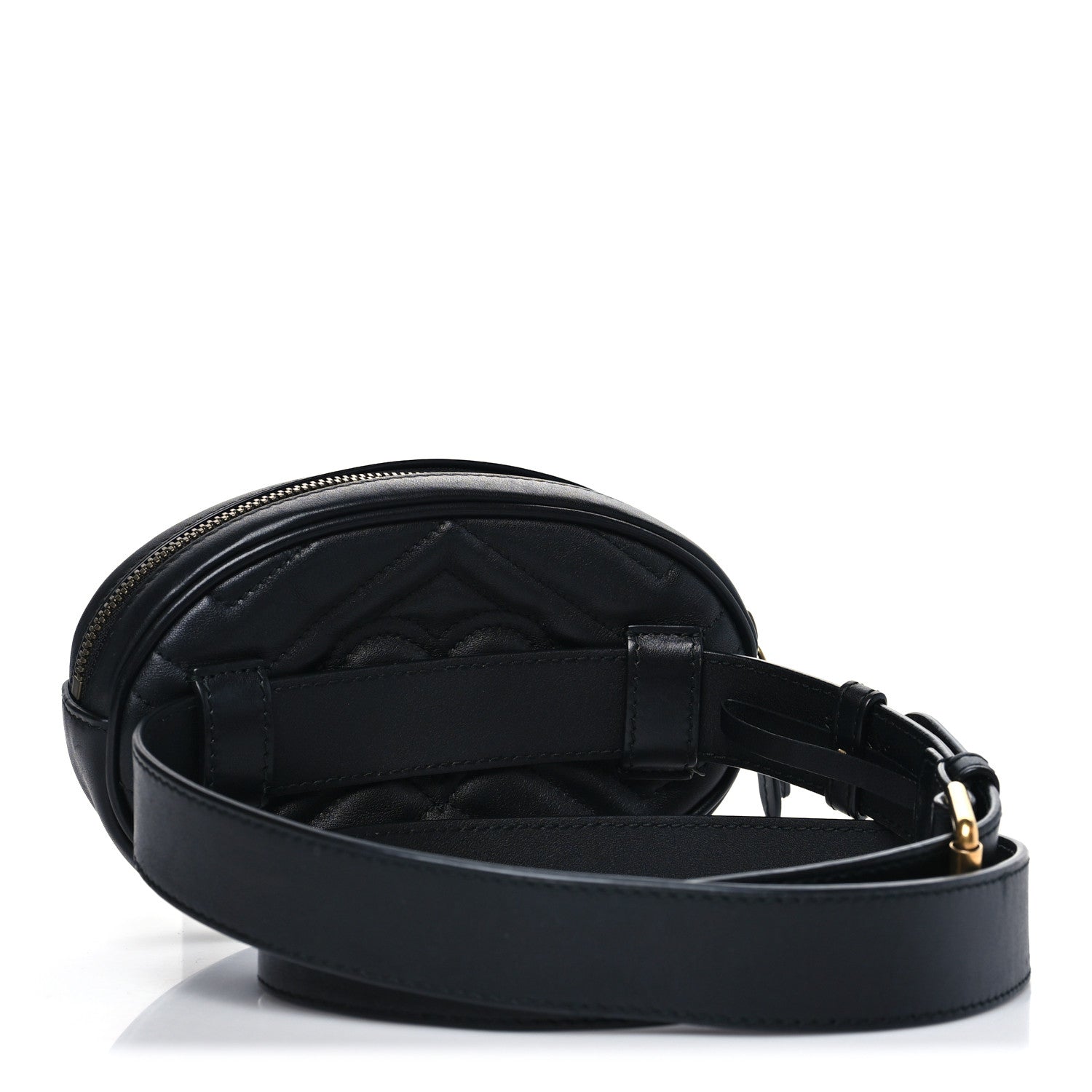 Gucci Calfskin Matelasse GG Marmont Belt Bag 95 38 Black 3 of 10