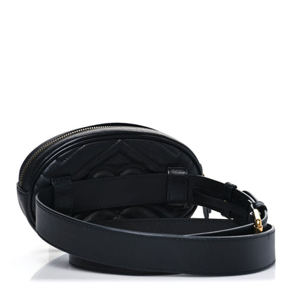 Gucci Calfskin Matelasse GG Marmont Belt Bag 95 38 Black 3 of 10