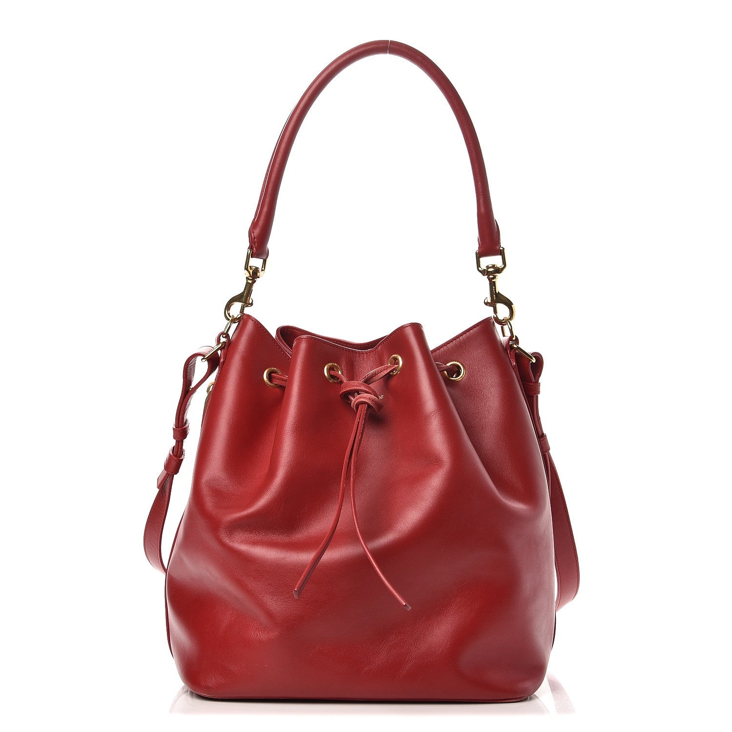 Saint Laurent Calfskin Medium Emmanuelle Bucket Bag Lipstick Red 1 of 14