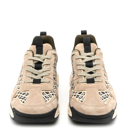 Chanel Suede Calfskin Embroidered CC Sneakers 42 Beige Black 2 of 9