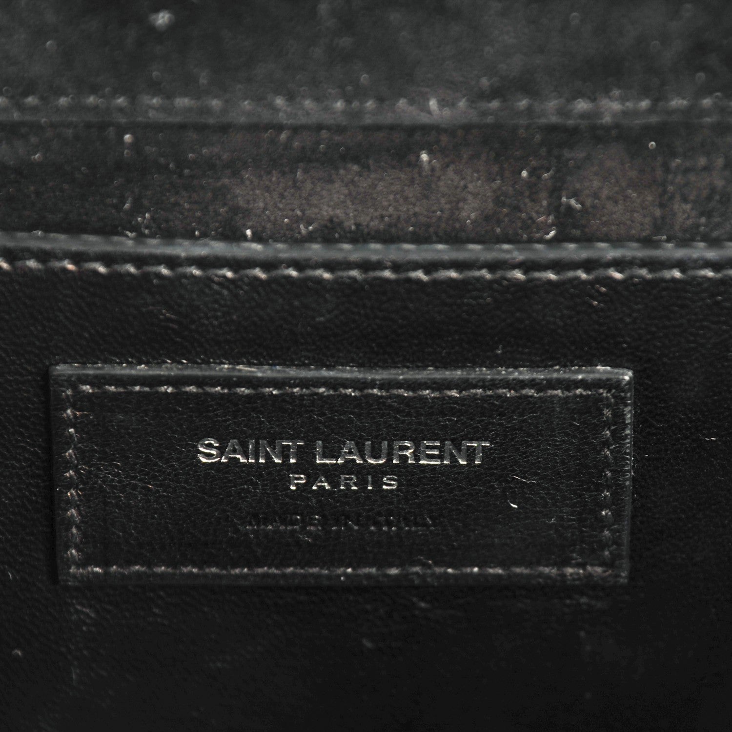 Saint Laurent Calfskin Crocodile Embossed Medium Classic Monogram Kate Tassel Satchel Black 6 of 6