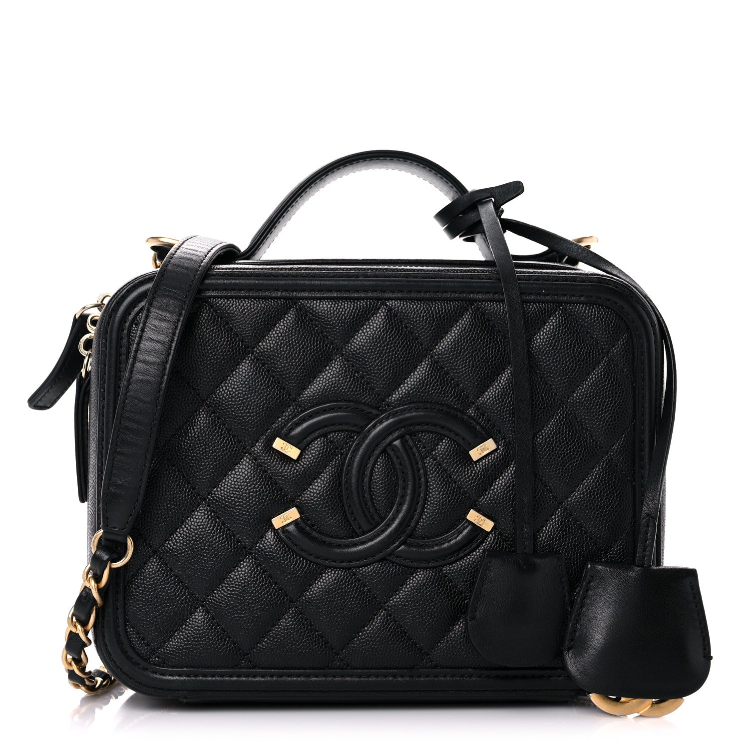 Chanel Caviar Quilted Medium CC Filigree Vanity Case Black 1 of 14