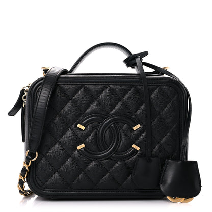 Chanel Caviar Quilted Medium CC Filigree Vanity Case Black 1 of 14