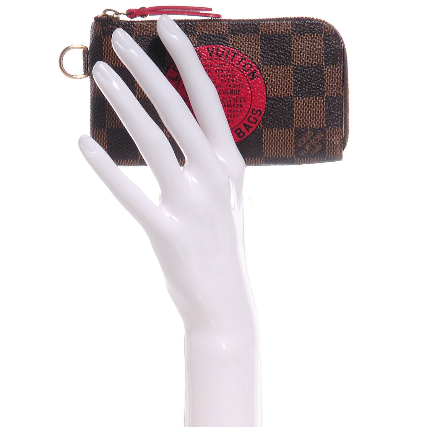 Damier Ebene Complice Trunks and Bags Key Pouch Red