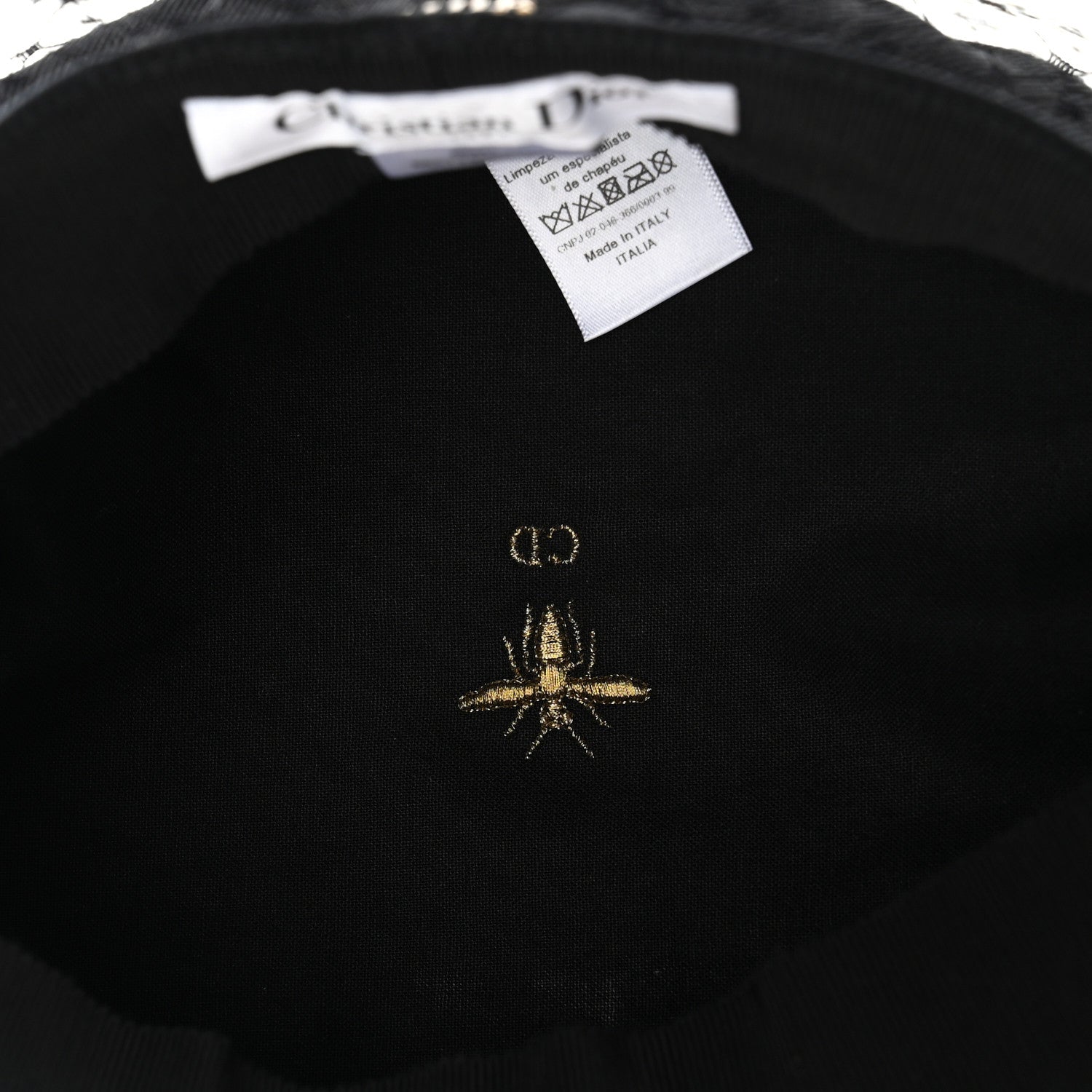 Christian Dior Cotton Canvas Arty Beret Cap with Veil 57 Black 7 of 8