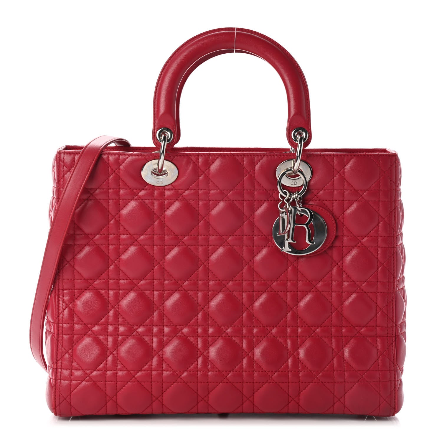 Christian Dior Lambskin Cannage Large Lady Dior Pink 1 of 9