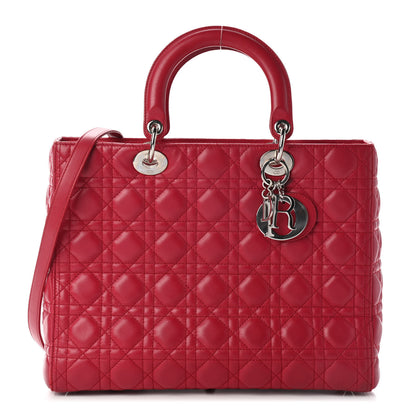 Christian Dior Lambskin Cannage Large Lady Dior Pink 1 of 9