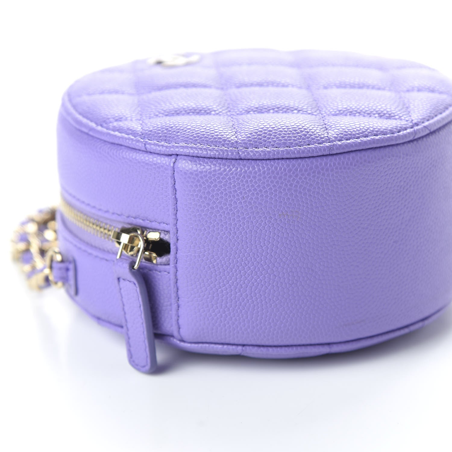 Chanel Caviar Quilted Round Clutch With Chain Purple 6 of 11