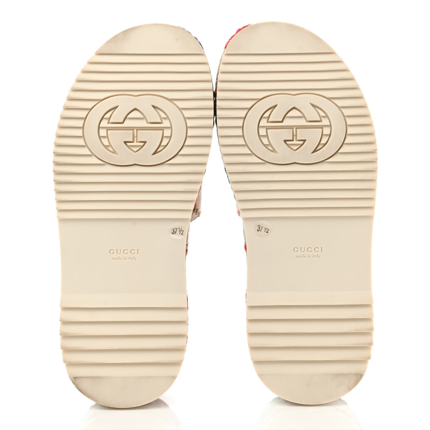 Linen Psychedelic Mini GG Monogram Angelina Platform 55mm Slide Sandals 37.5 Multicolor