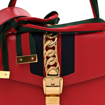 Gucci Calfskin Small Sylvie Shoulder Bag Hibiscus Red 8 of 13