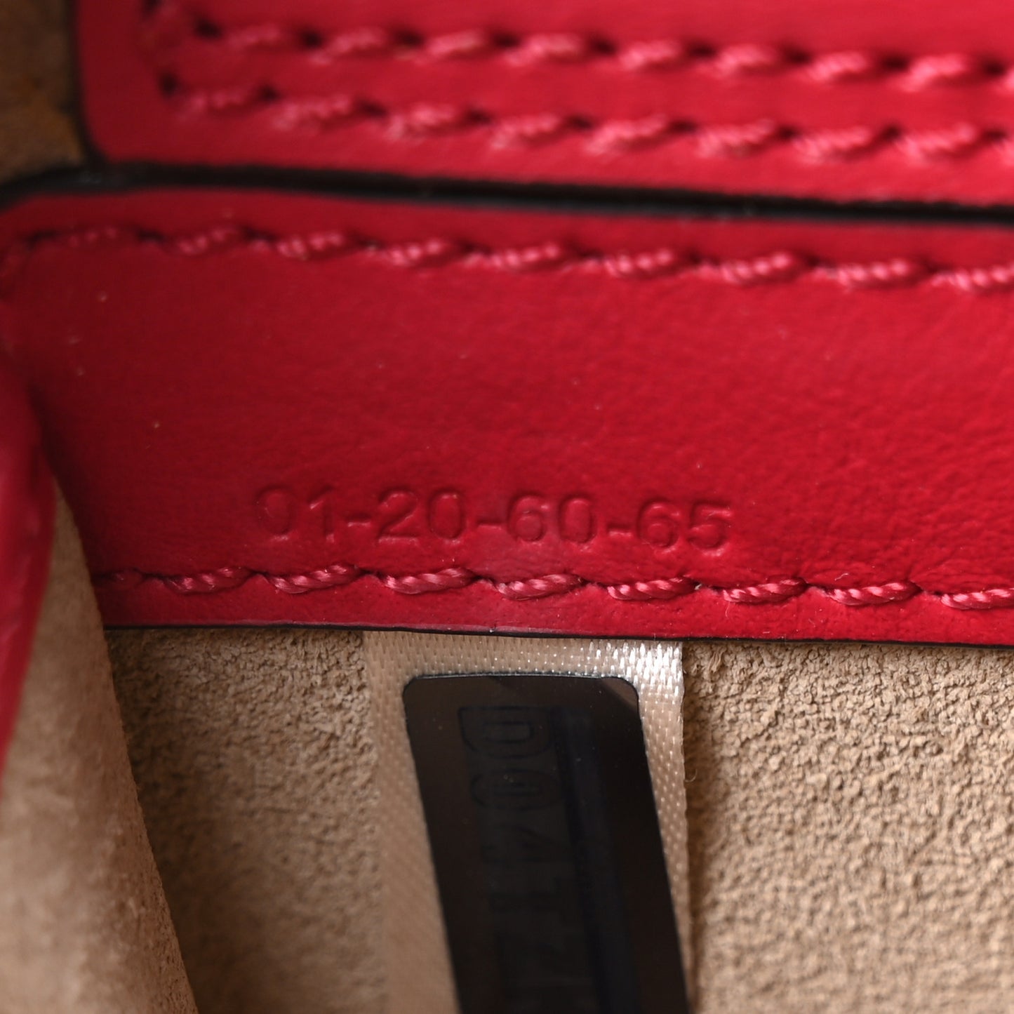 Calfskin Crocodile Embossed Mini C Vanity Bag Red