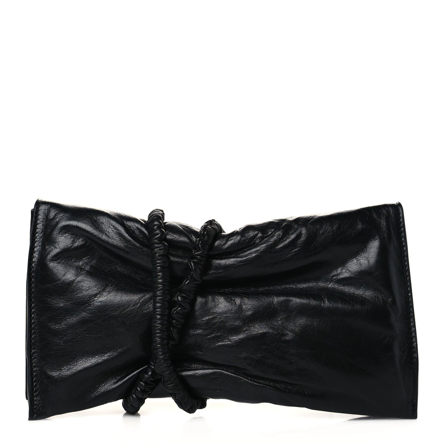 Calfskin Padded Bi Fold Clutch Black