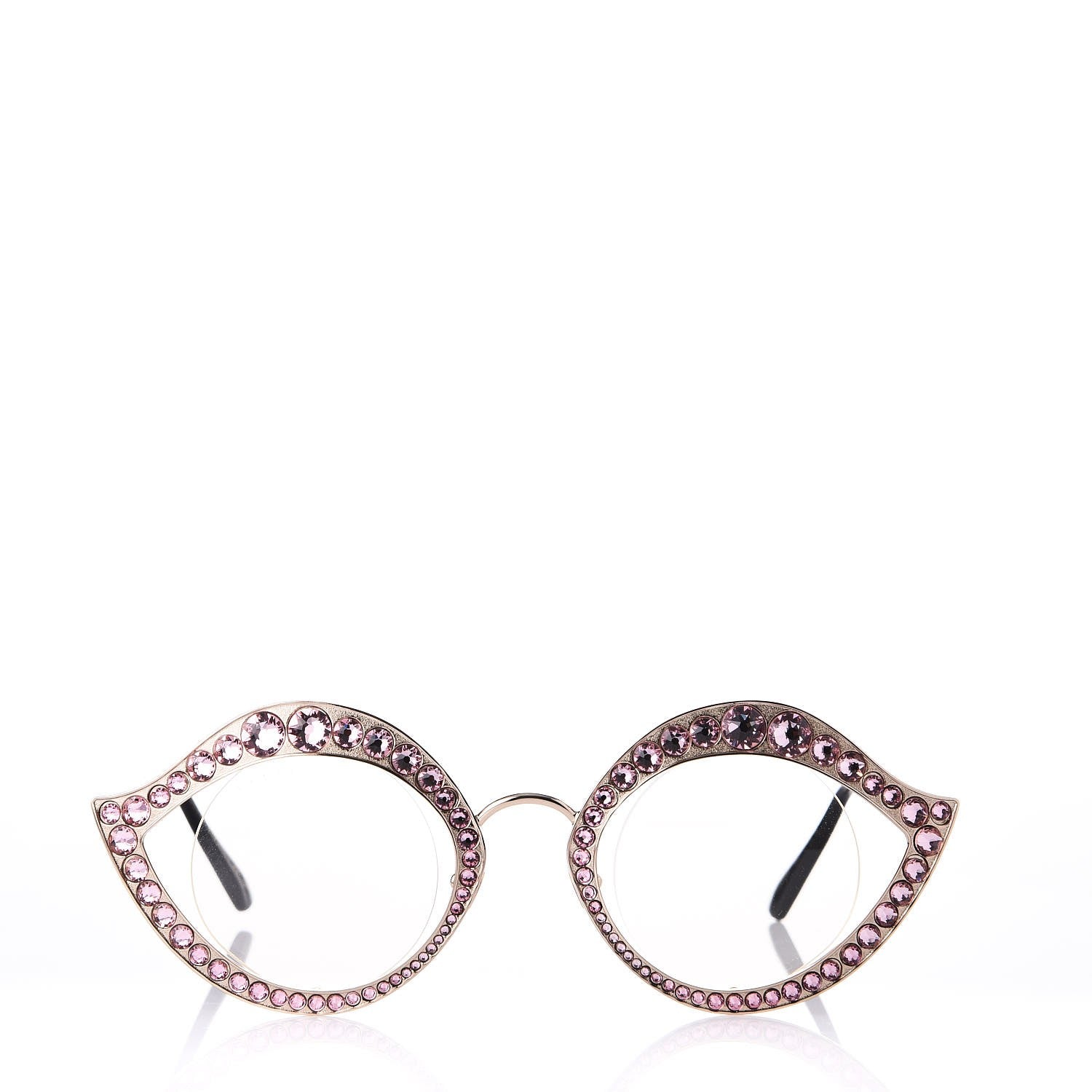 Gucci Metal Crystal Cat Eye Sunglasses GG0046/S Light Pink 2 of 8
