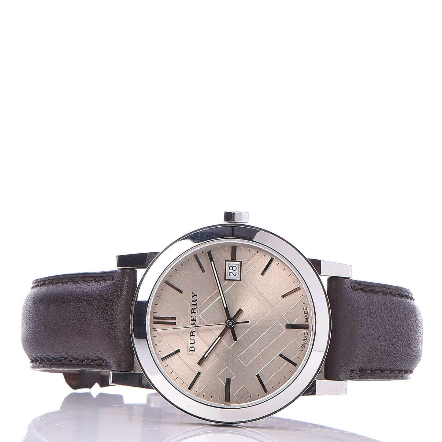 Stainless Steel Calfskin 38mm Heritage Quartz Watch Champagne BU9011