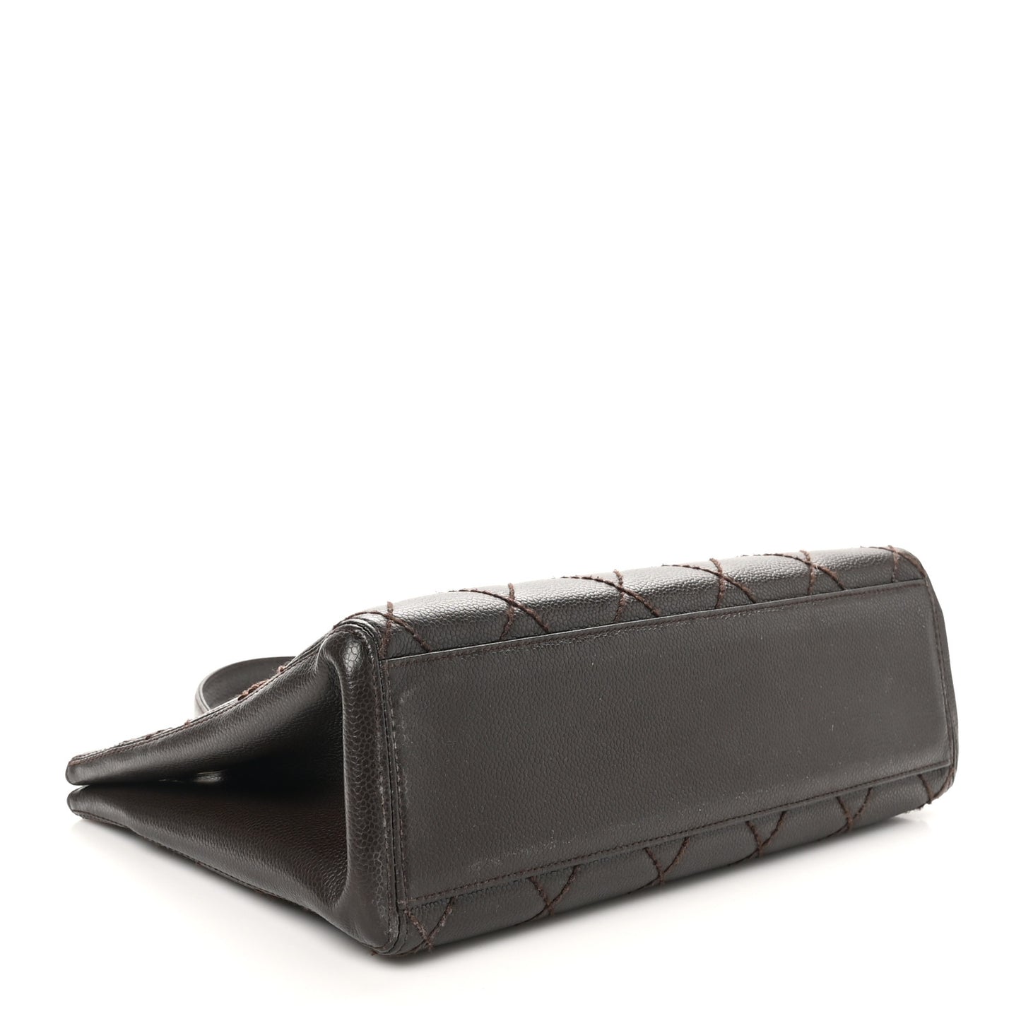 Caviar Quilted Shopping Tote  Dark Brown