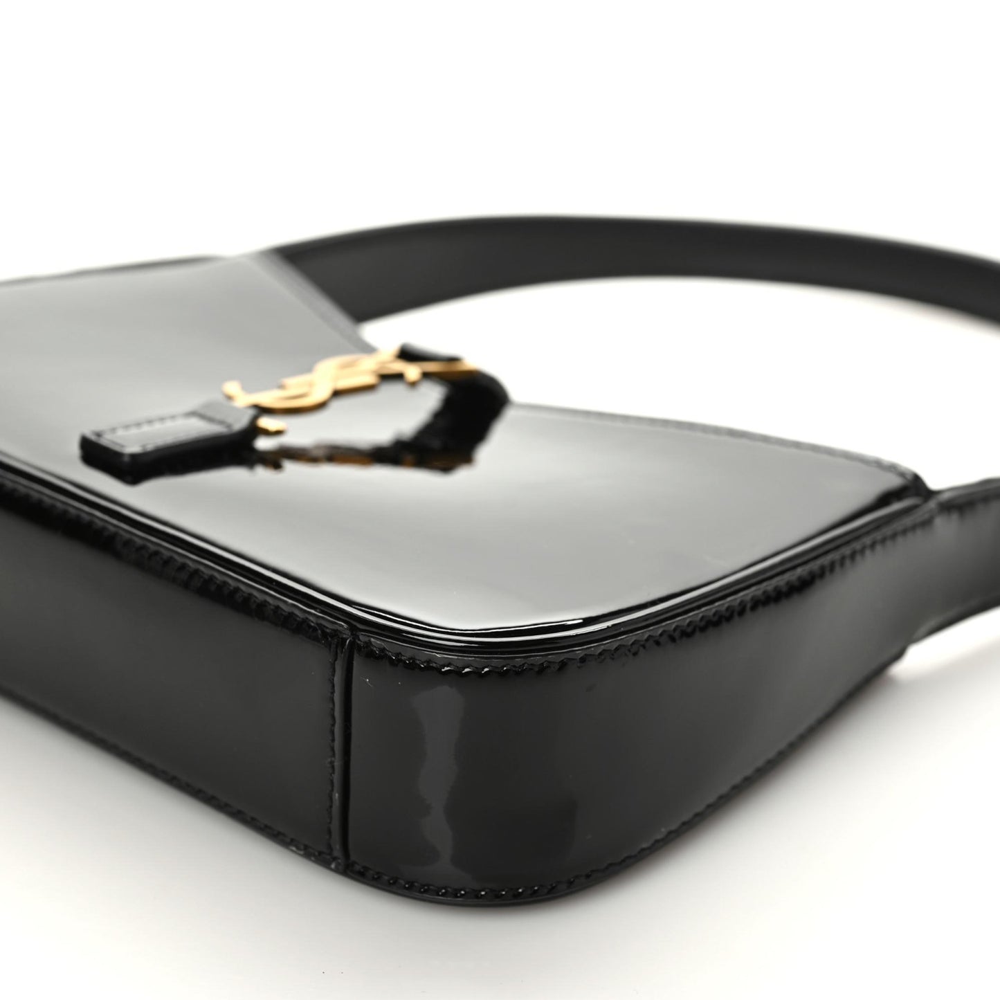 Patent Calfskin Le 5 A 7 Mini Hobo Black