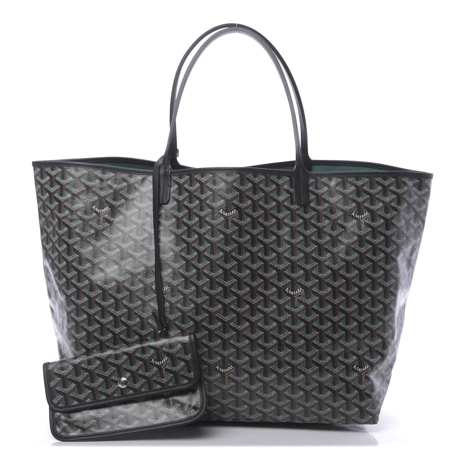 Goyard Goyardine Saint Louis Claire Voie GM Black Green 1 of 11
