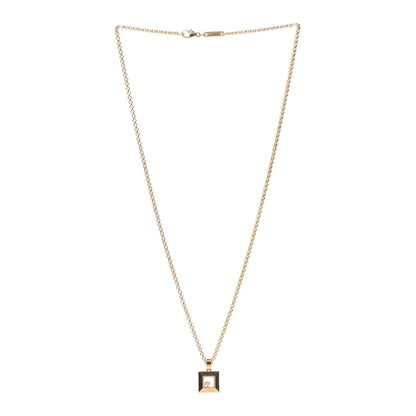 Chopard 18K Yellow Gold Diamond Happy Diamonds Square Pendant Necklace 3 of 5