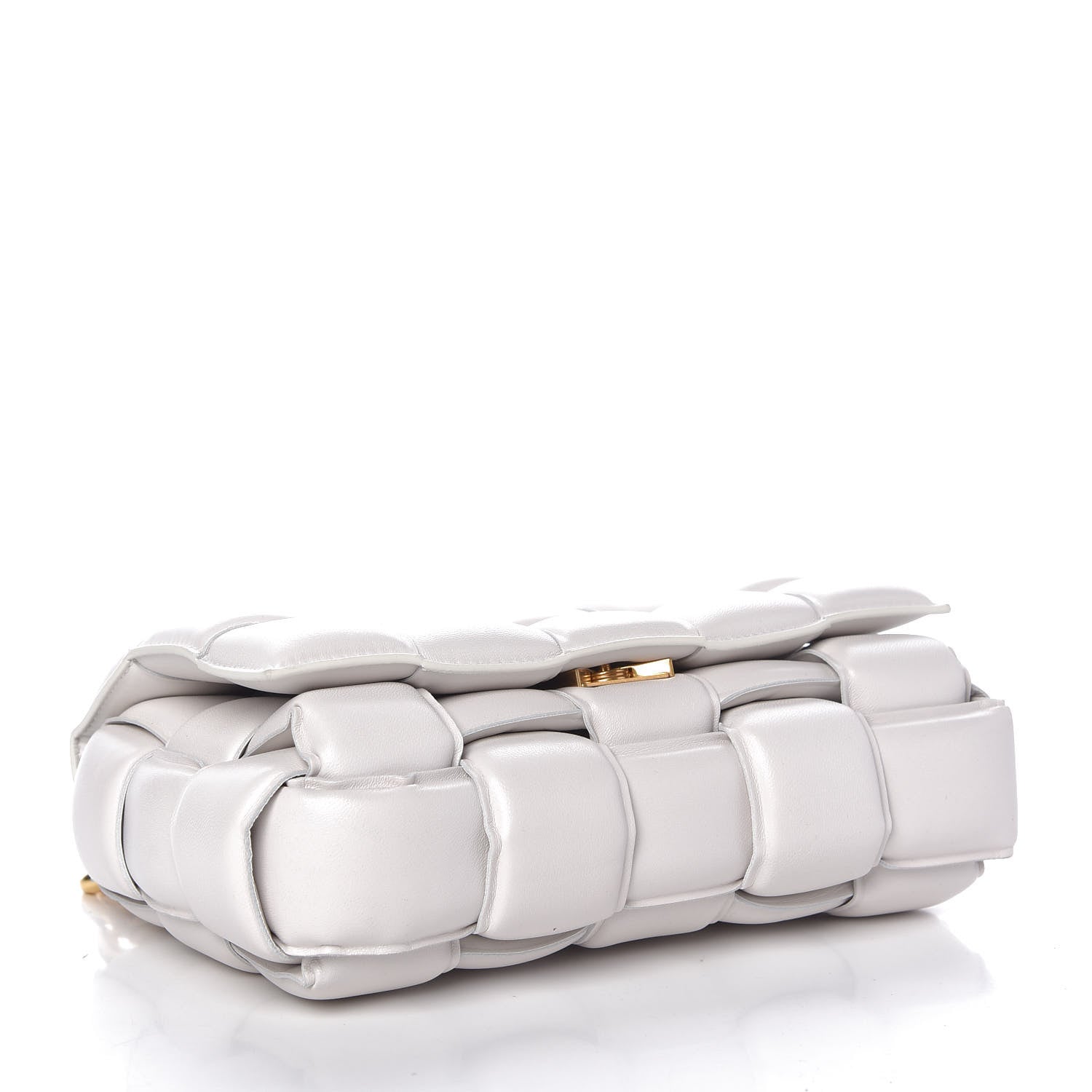 Bottega Veneta Lambskin Maxi Intreccio Padded Chain Cassette Crossbody Bag White 4 of 11