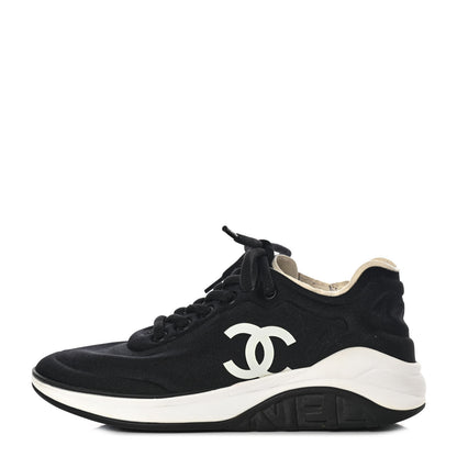 Chanel Lycra Womens CC Sneakers 36 Black 1 of 7
