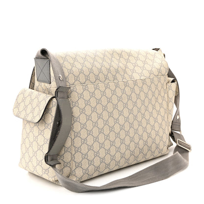 Gucci GG Supreme Monogram Messenger Diaper Bag Ecru Grigio 4 of 19