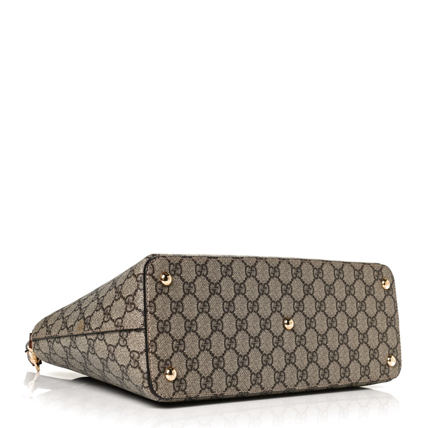 Gucci GG Supreme Monogram Small Zip Top Tote Beige Tuscany 4 of 13
