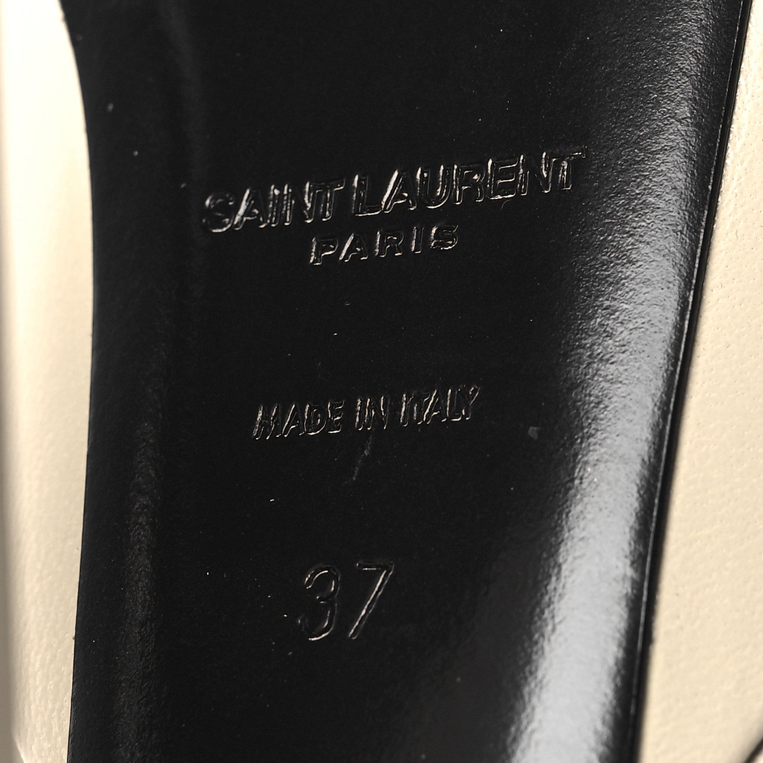 Saint Laurent Lambskin Jodie Platform Sandals 37 Pearl 7 of 10