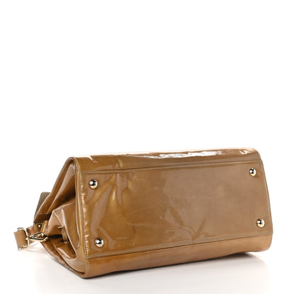 Jimmy Choo Metallic Patent Calfskin Large Rosalie Satchel Gold 4 of 15