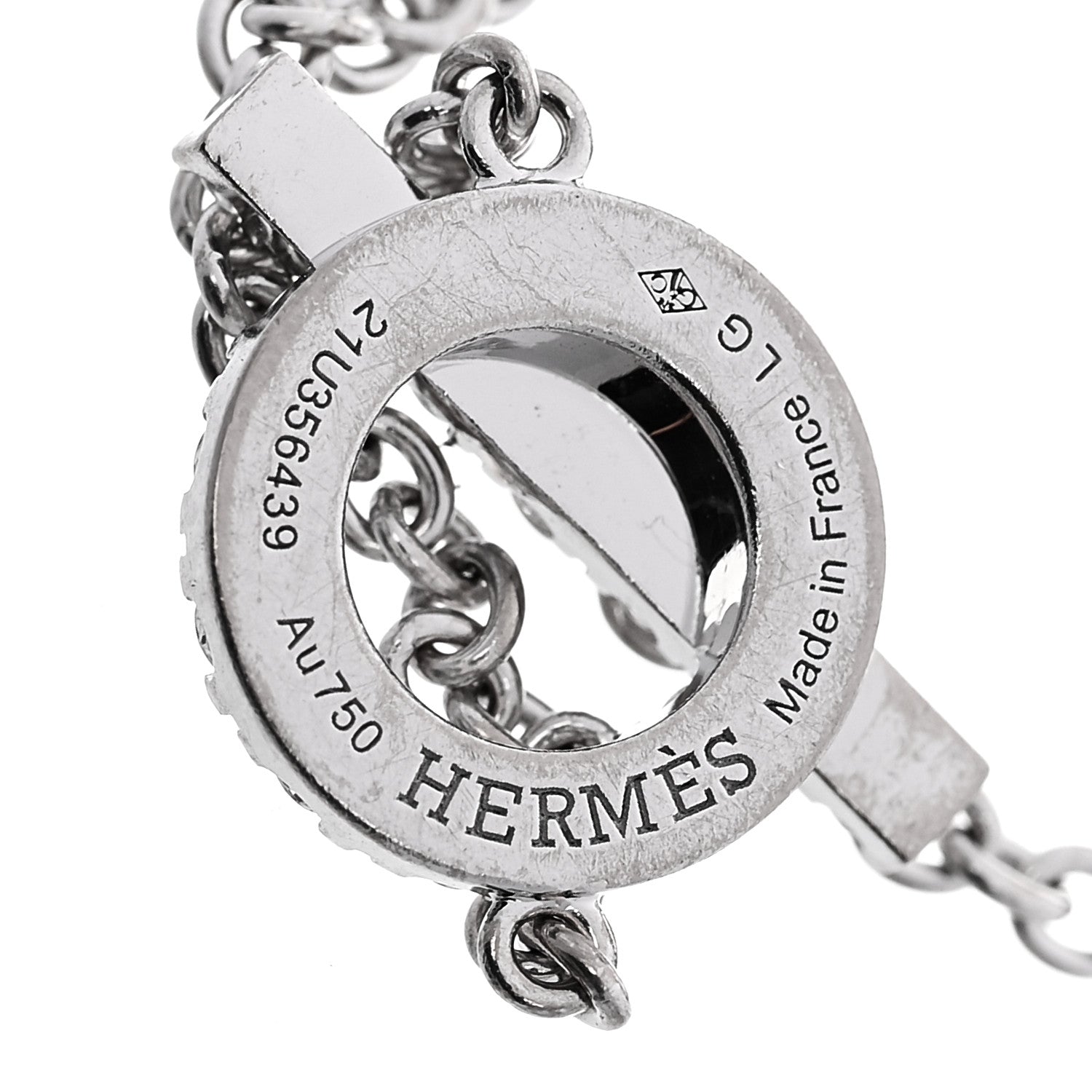 Hermes 18K White Gold Diamond Finesse Bracelet LG 3 of 3
