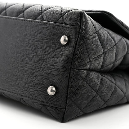 Chanel Caviar Lizard Embossed Quilted Small Coco Handle Flap Black 10 of 10