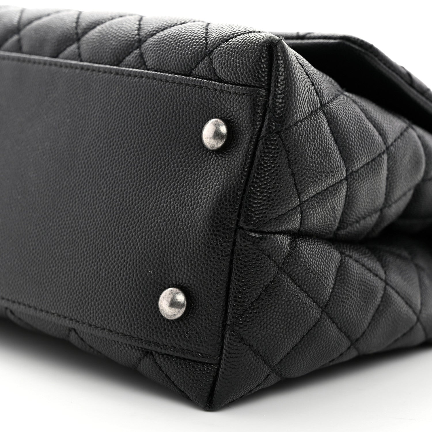 Chanel Caviar Lizard Embossed Quilted Small Coco Handle Flap Black 10 of 10