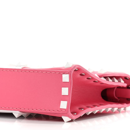Valentino Garavani Vitello Colorblock Medium Free Rockstud Flip Lock Crossbody Bag Shadow Pink Optic White 9 of 9