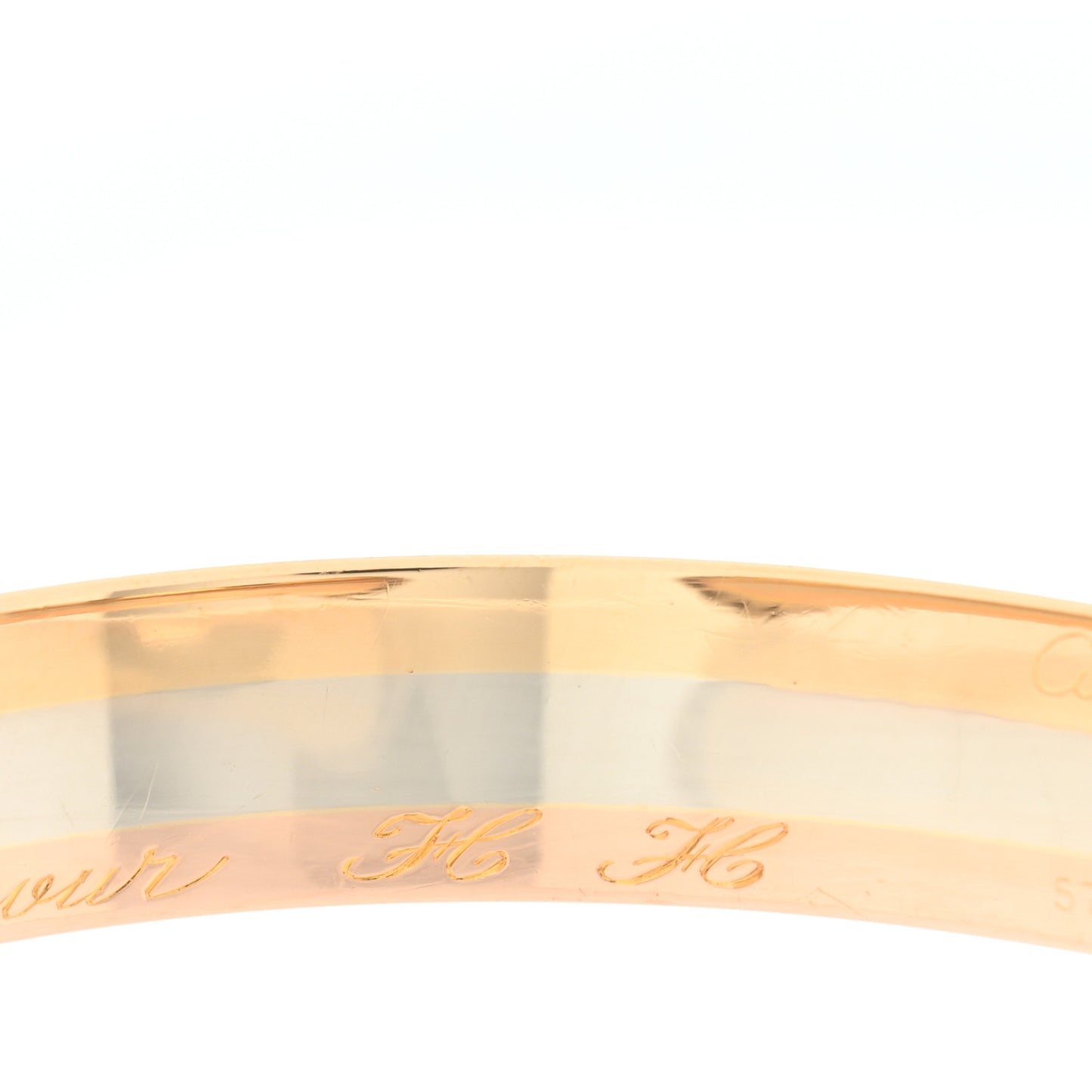 18K Pink Yellow White Gold Diamond C de CartierTrinity Cuff Bracelet