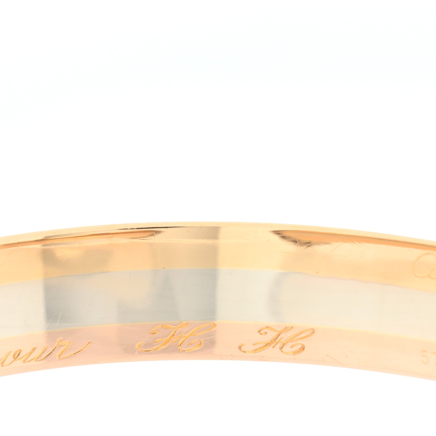 Cartier 18K Pink Yellow White Gold Diamond C de CartierTrinity Cuff Bracelet 4 of 5