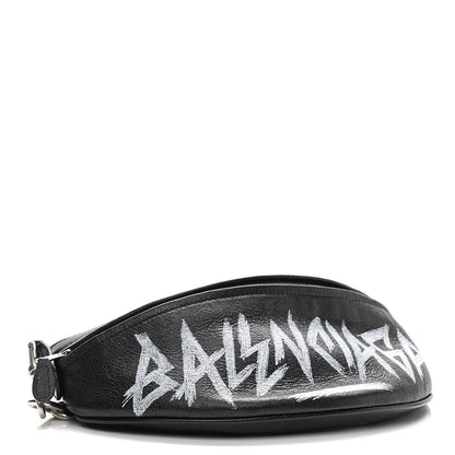 Balenciaga Agneau Arena Graffiti All Over XS Souvenir Belt Bag Black White 5 of 12
