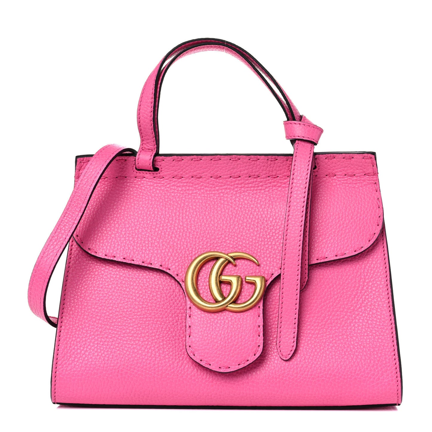 Cellarius Calfskin Mini GG Marmont Top Handle Bag Tropical Pink Flower