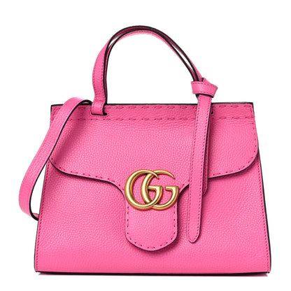 Gucci Cellarius Calfskin Mini GG Marmont Top Handle Bag Tropical Pink Flower 1 of 10