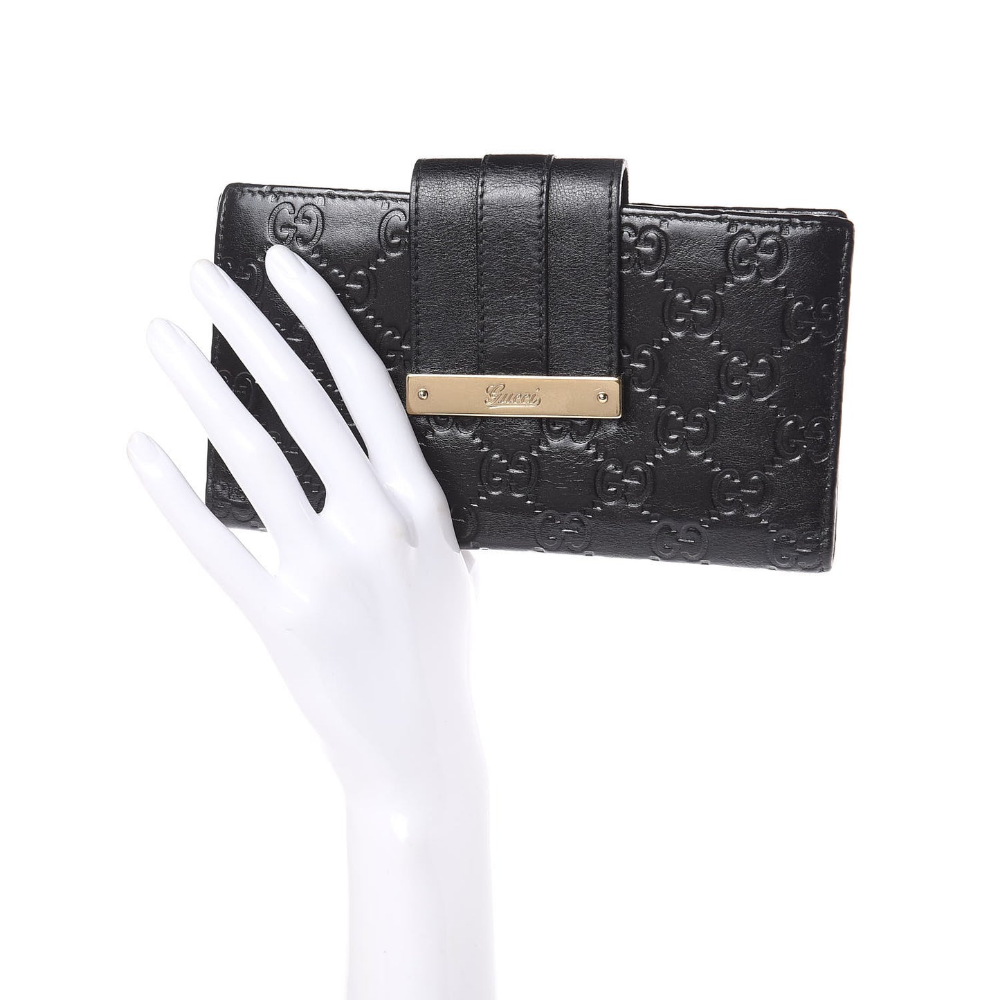 Guccissima Ladies Web Long Wallet Black