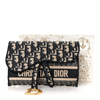 Christian Dior Oblique Slim Saddle Pouch Blue 11 of 11