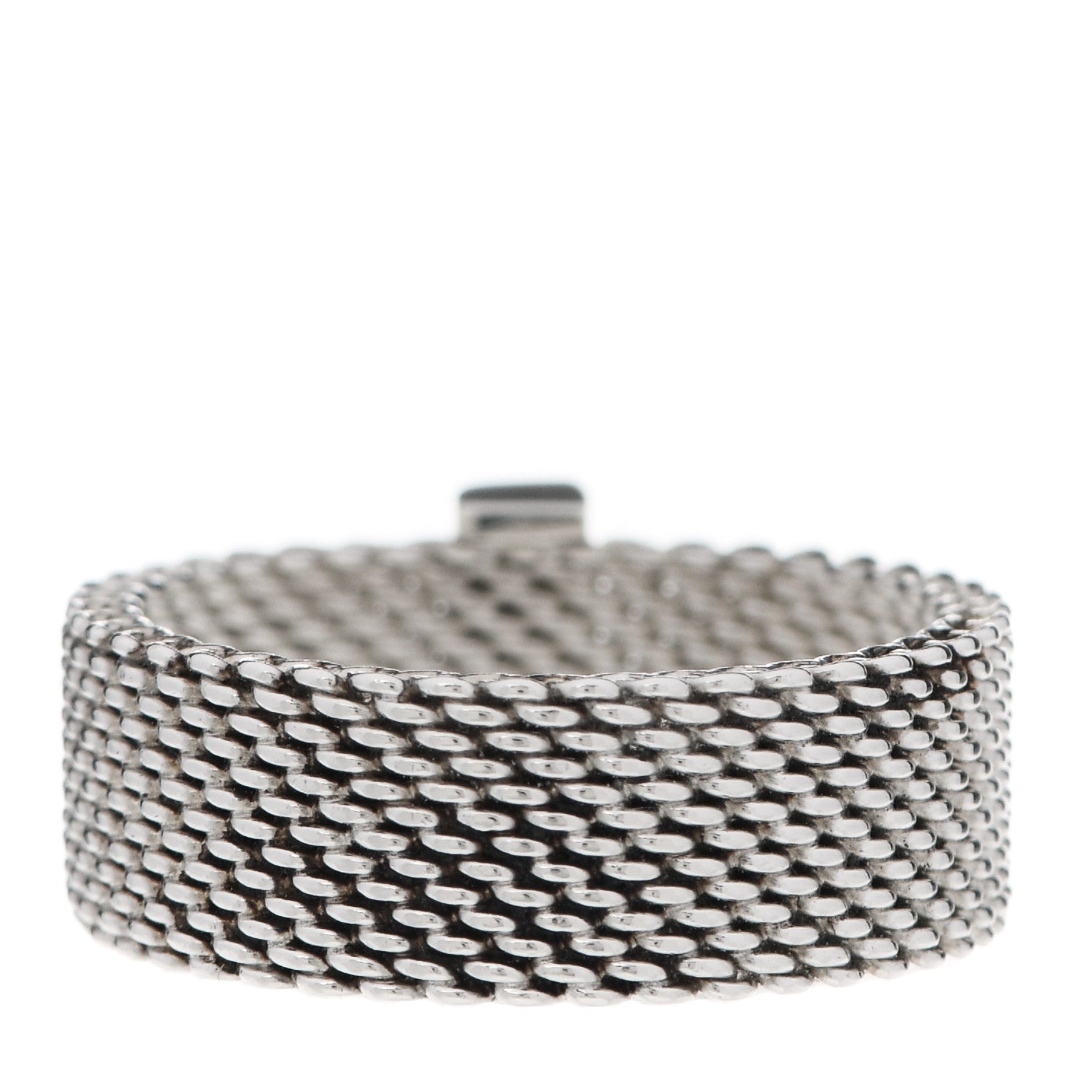 Tiffany Sterling Silver Diamond Somerset Mesh Ring 52 6 3 of 4