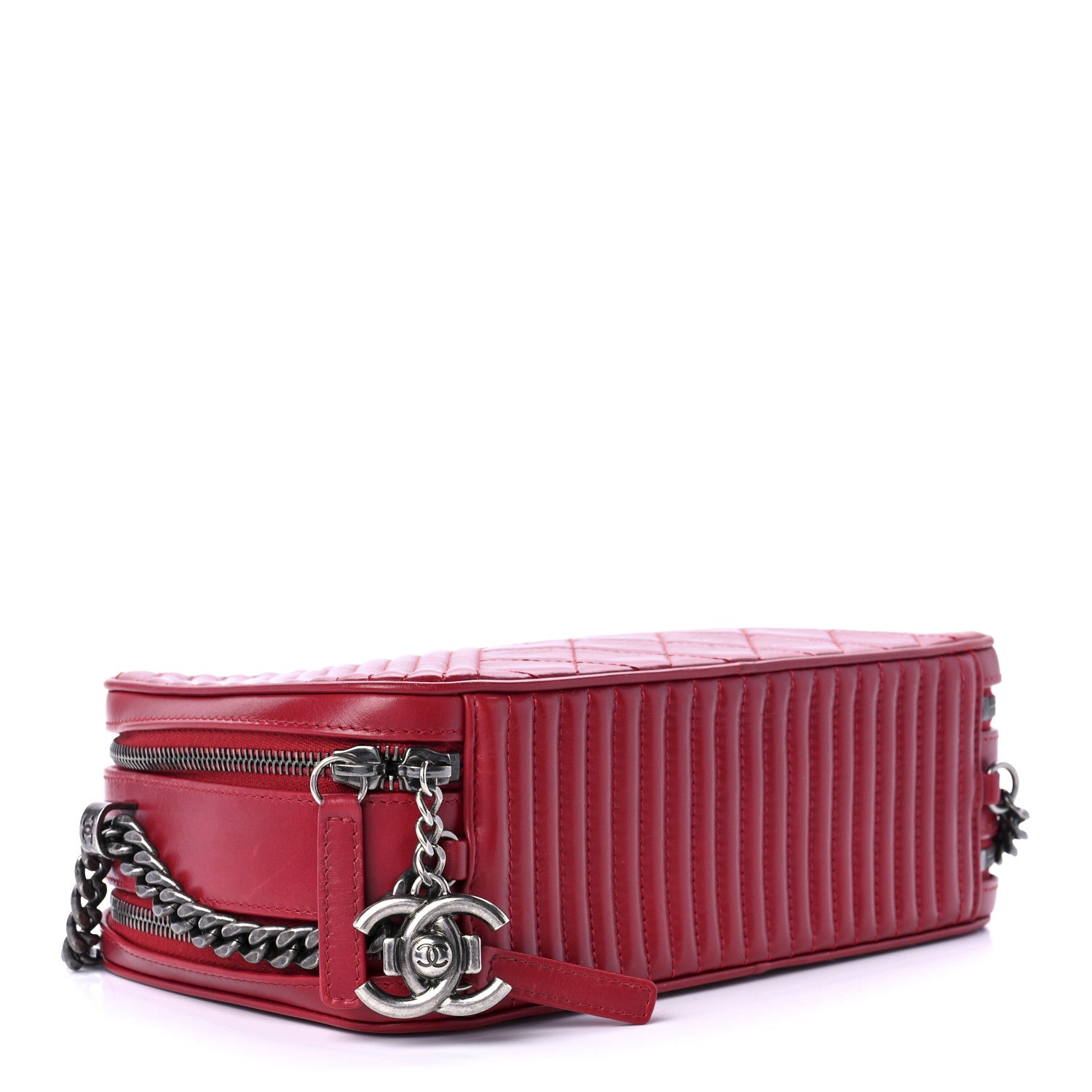 Chanel Lambskin Quilted Small Coco Boy Camera Case Red 4 of 13