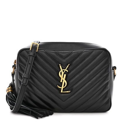 Saint Laurent Calfskin Matelasse Monogram Lou Camera Bag Black 1 of 11