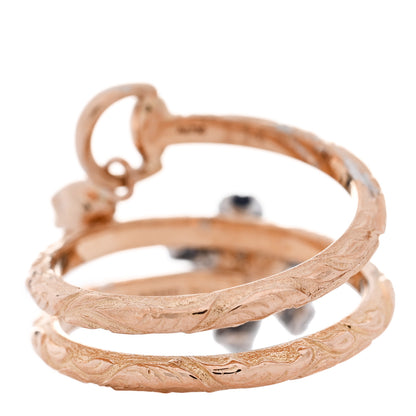 Gucci 18K Rose Gold Diamond Blue Sapphire Flora Wrap Ring 53 6.25 3 of 6