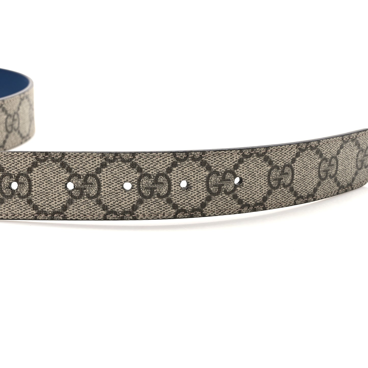 GG Supreme Monogram Plutone Calfskin Enamel Double G 30mm Belt 95 38 Beige Ebony Royale